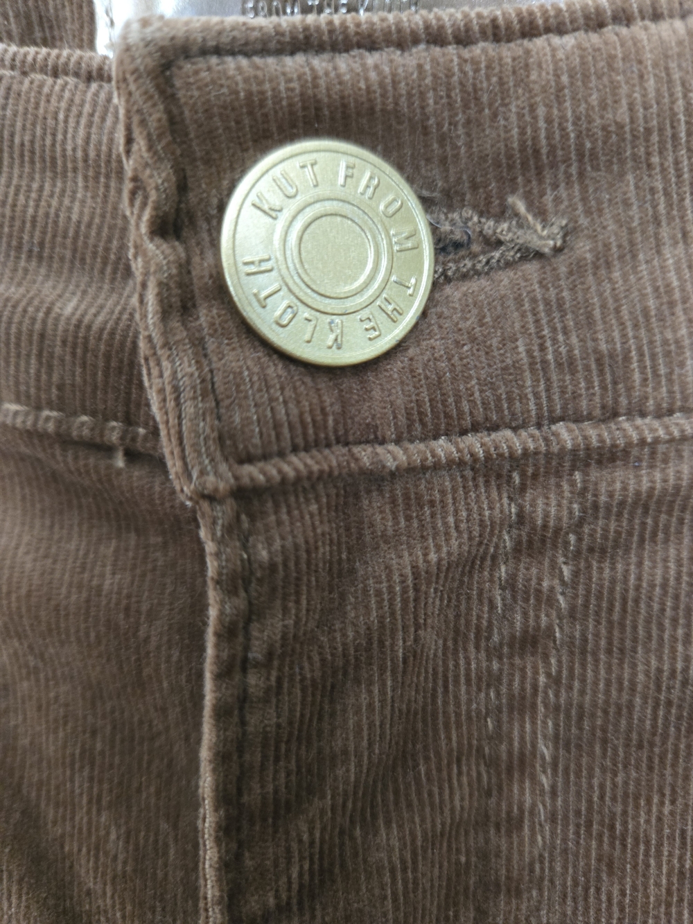 Kut from the Kloth Brown Corduroy Flared Wide-Leg Jeans - Picture 3 of 7